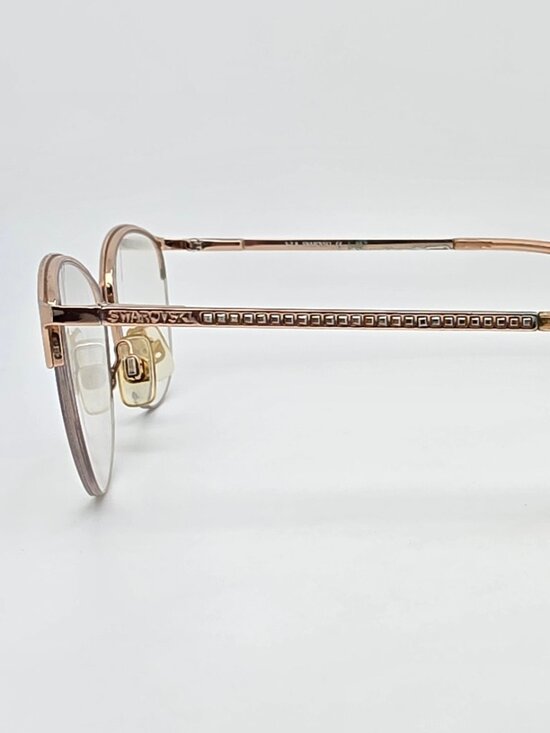 Swarovski SK 5296 028 Gold Rhinestone Semi Rimless Eyeglasses Frame w/ Flexhinge main image 6